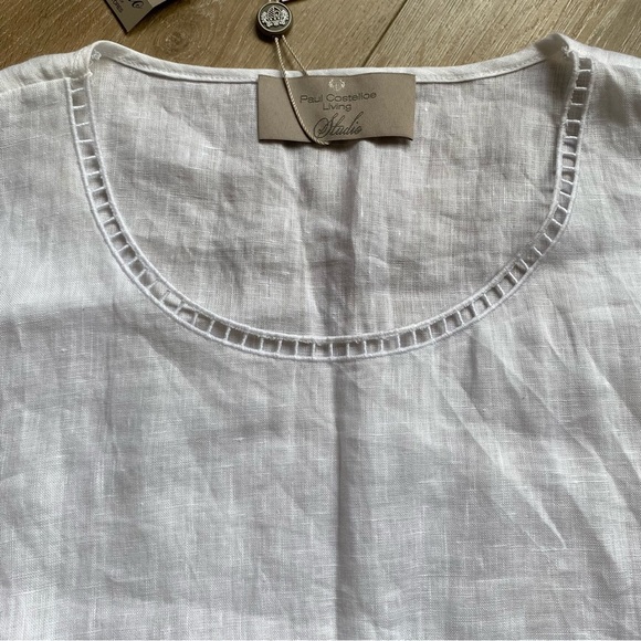 NWT Paul Costelloe linen sleeveless blouse Living Studio  sleeveless tank - Picture 8 of 11
